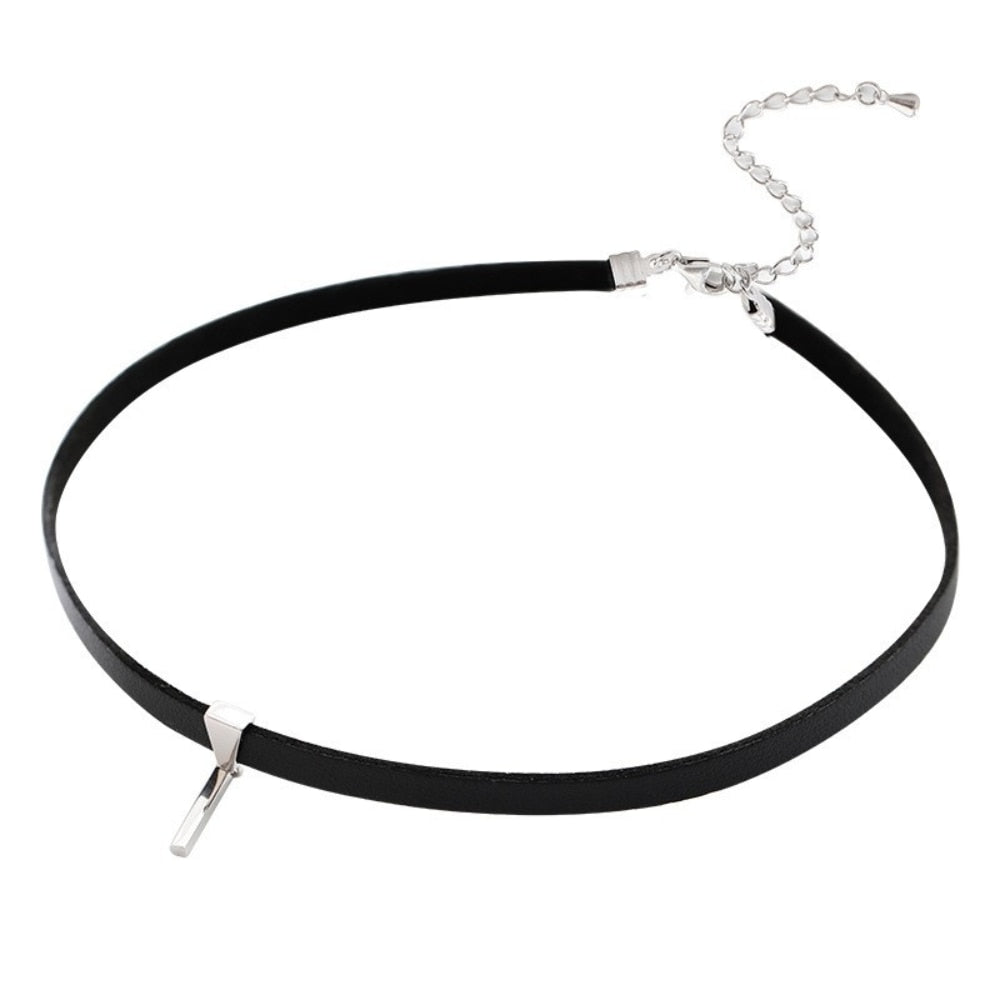 Black Cool Ribbon Temperament White Pendant