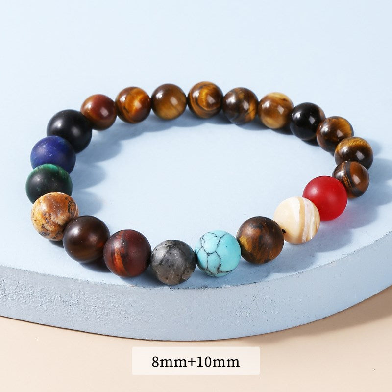 JD Natural Stone Eight Planets Bead Bracelet