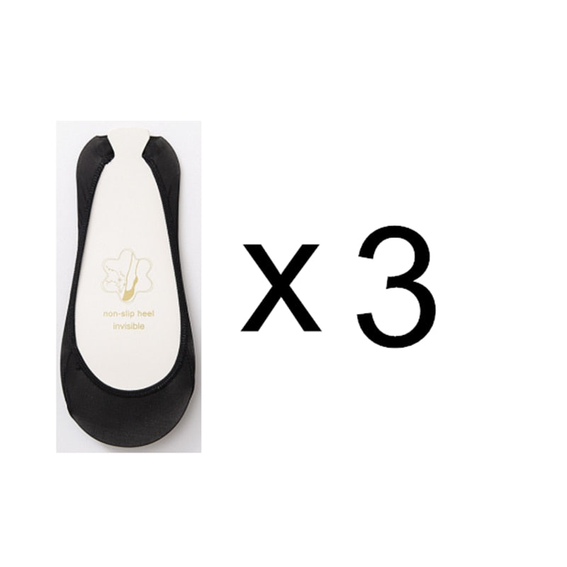 3 Pairs Invisible Boat Socks Women Summer Silicone Non-Slip Socks for High Heels Shoes Ice Silk Thin Half-Palm Suspender The New