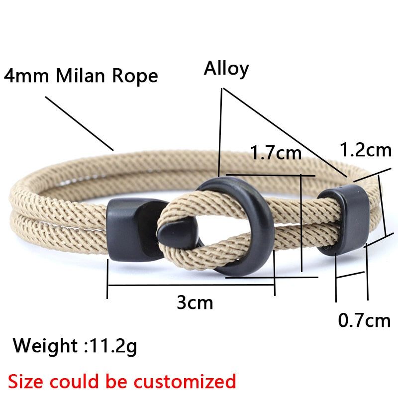 Fashion Rope Bracelet Men Double Layer