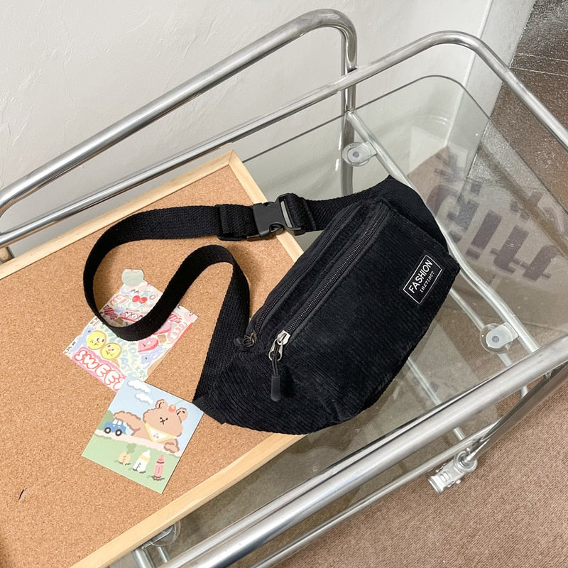 Corduroy Waist Bag Small Canvas Bag