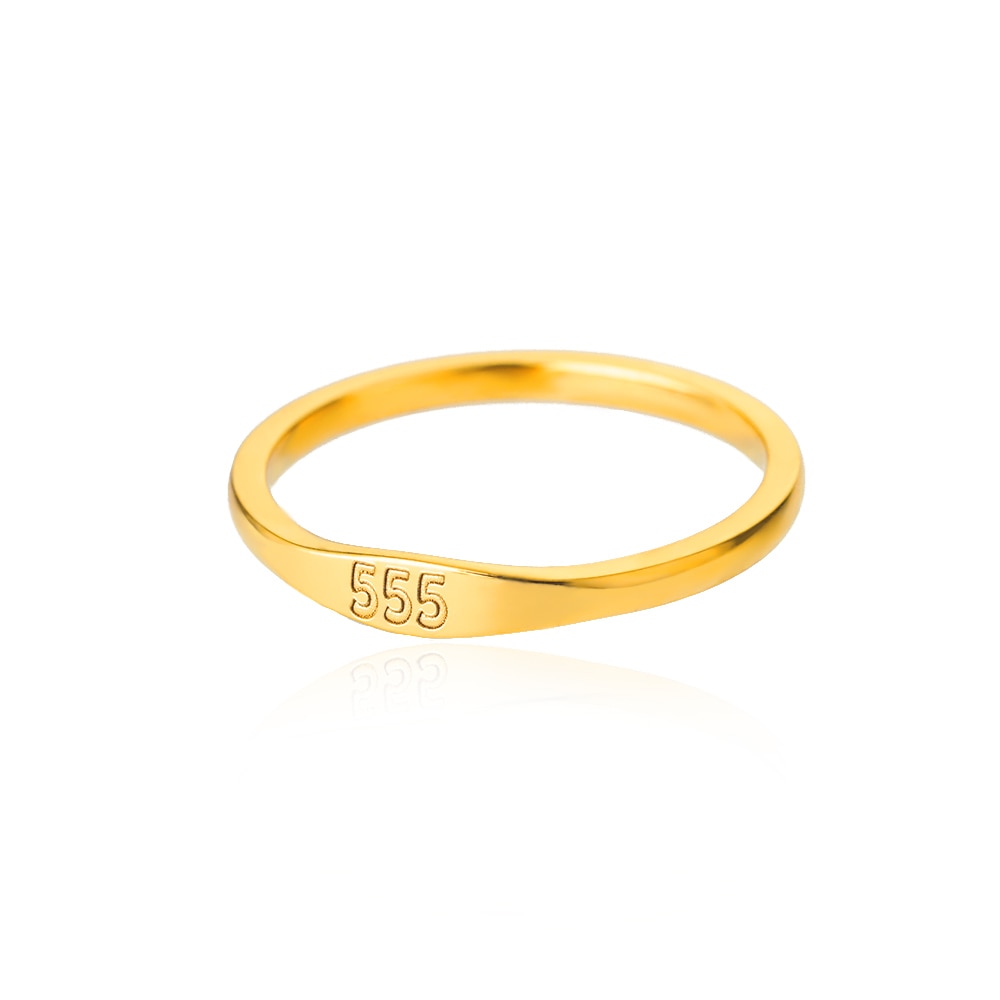 11:11 Angel Number Gold Plated Lucky Stainless Steel Ring