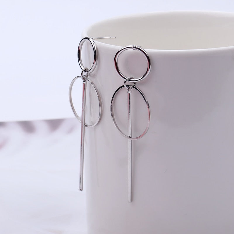 Big Black Flower Hanging Earrings For Women Exaggerated Rock Personality