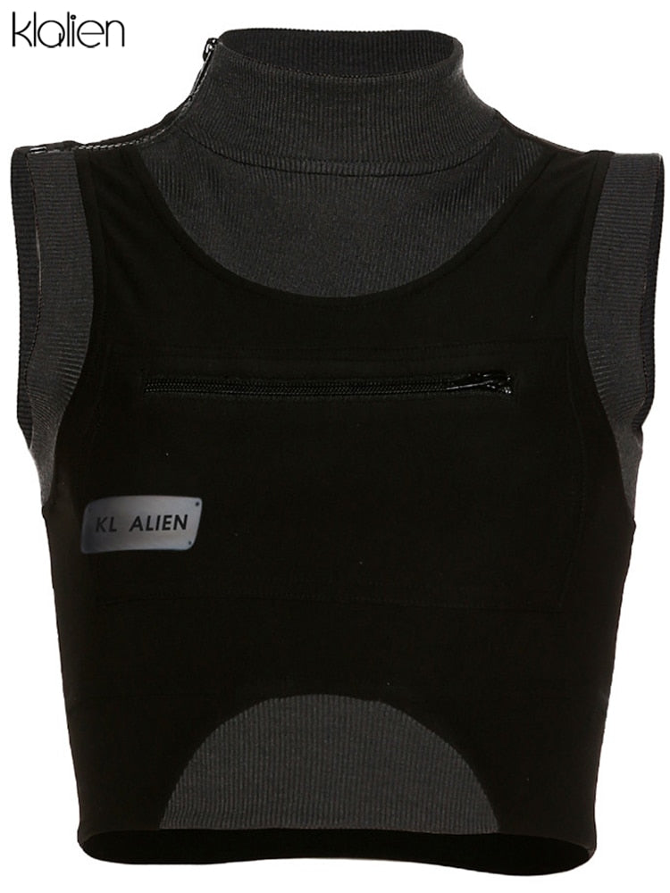 Stretch Harajuku Streetwear Crop Top Elastic Casual Slim Sleeveless Camisole