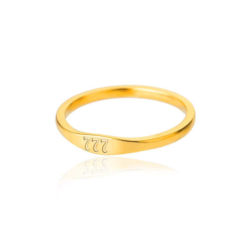 11:11 Angel Number Gold Plated Lucky Stainless Steel Ring