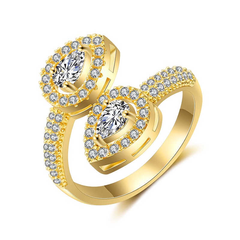 Trendy Water Drop Zircon Stone Adjustable Ring