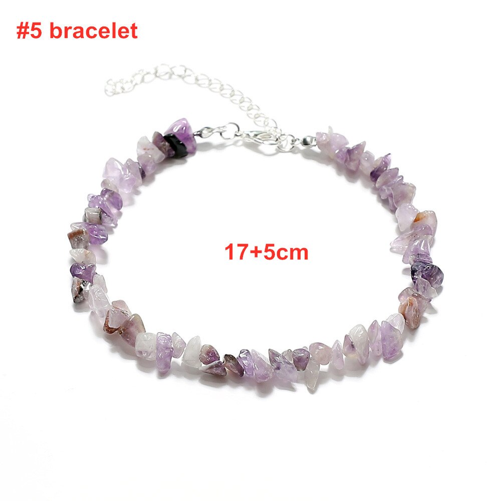 Colorful Natural Stones Choker Bohemia Gravel Beaded Grunge Necklace