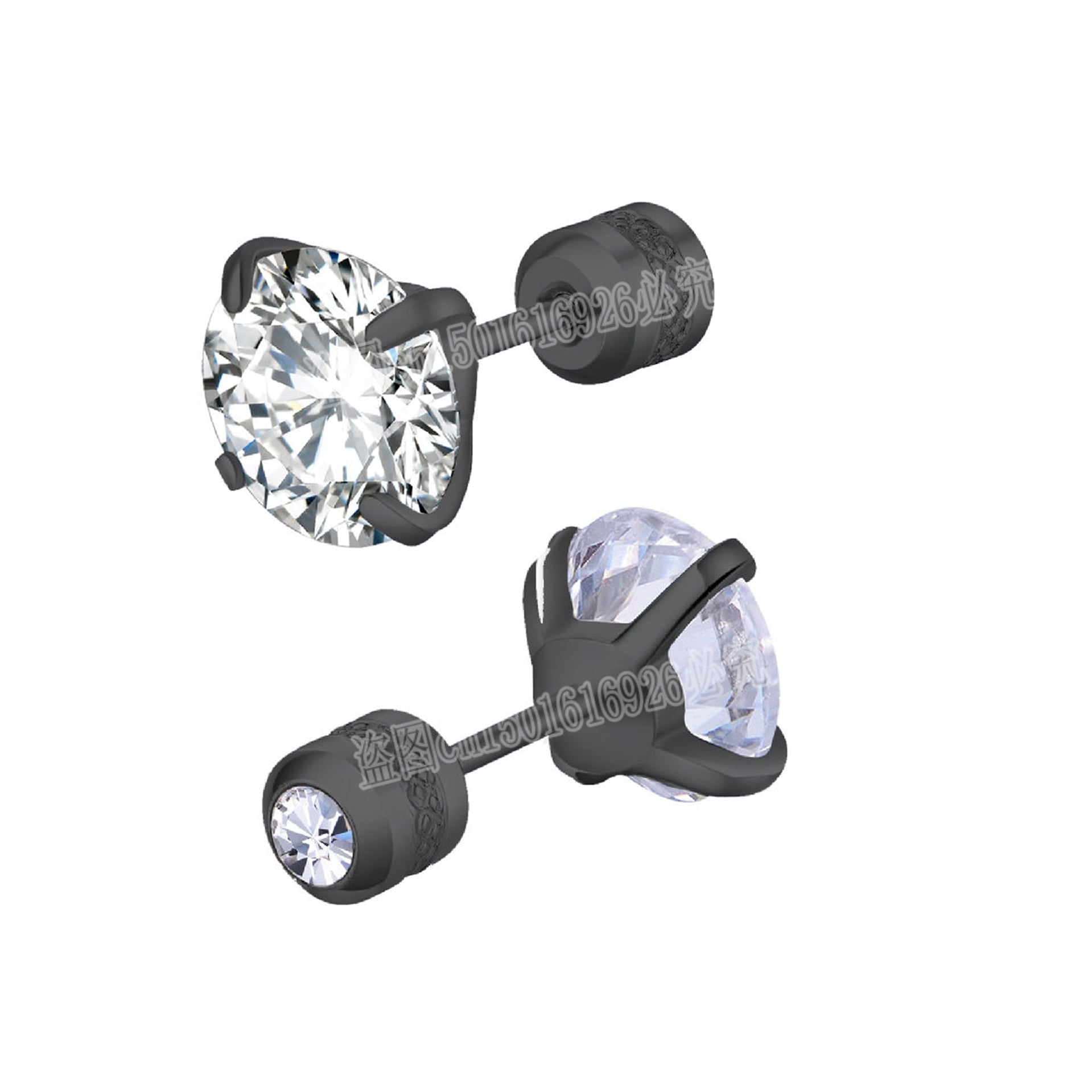 Stainless Steel 4 Color CZ Zircon korean Earrings