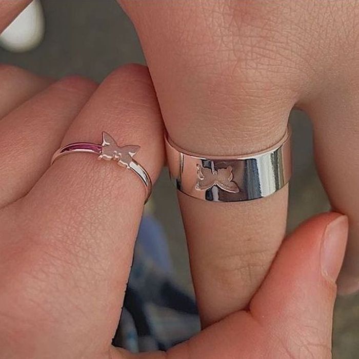Vintage Simple Animal Butterlfly Star Moon Heart Open Rings For Women