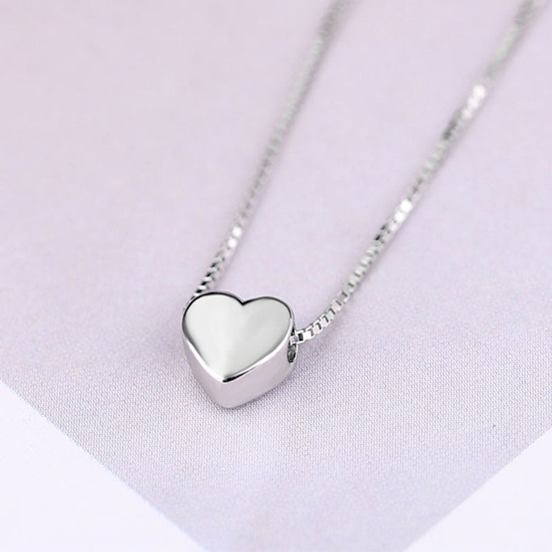 Shiny Bling Zircon Double Layer Heart Clavicle Chain Necklace