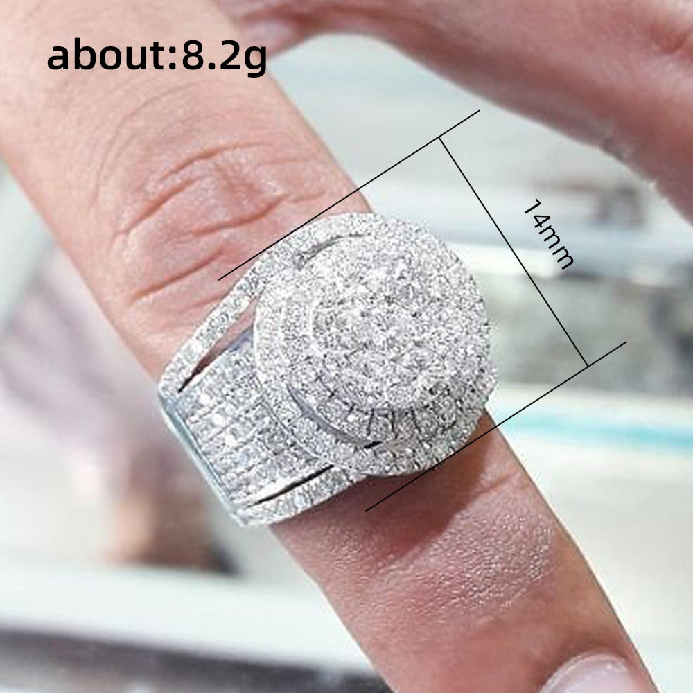Huitan Brilliant Cubic Zirconia Luxury Ring