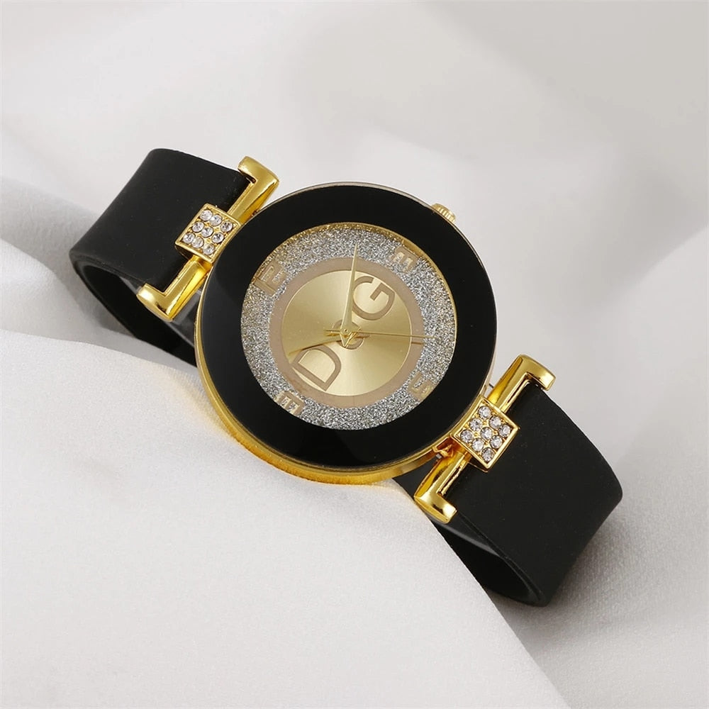 Minimalist Design Big Dial Silicone Strap Wristwatch