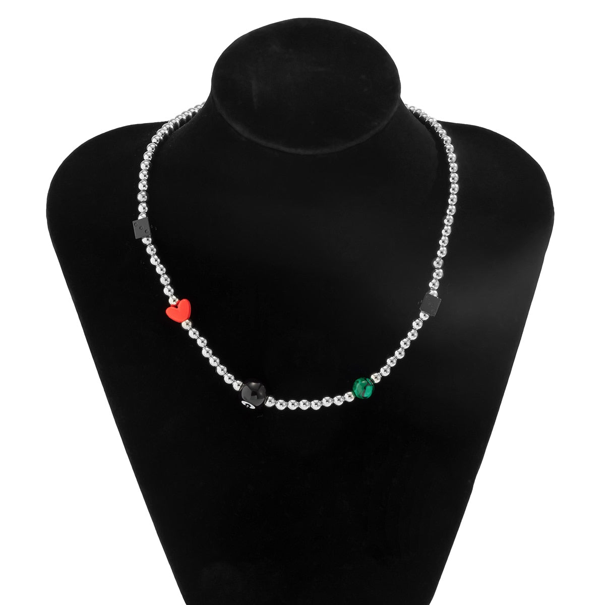 Lucky Number Eight DiceSmall Beads Chain Choker Necklace