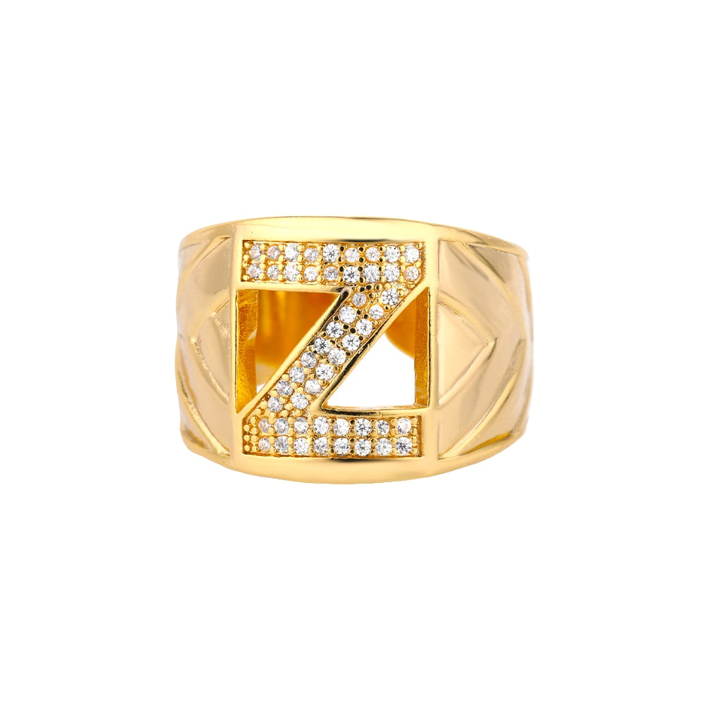 Adjustable Stainless Steel Alphabet Name Initials Ring