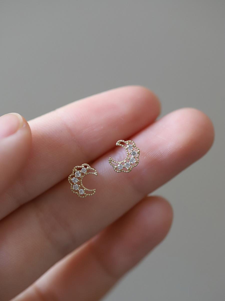 925 Sterling Silver Crystal Four-Pointed Star Earrings