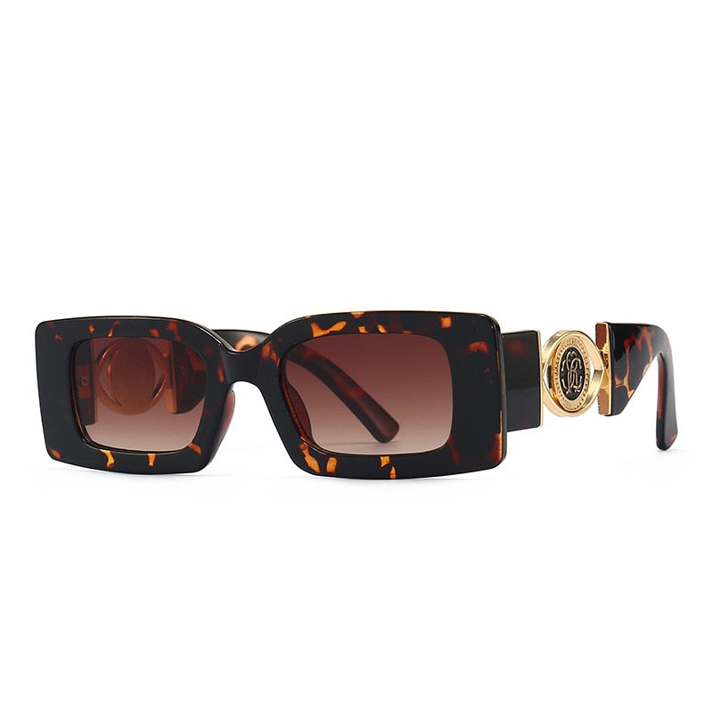 Vintage Fashion Square Luxury Designer Black Sun glasses