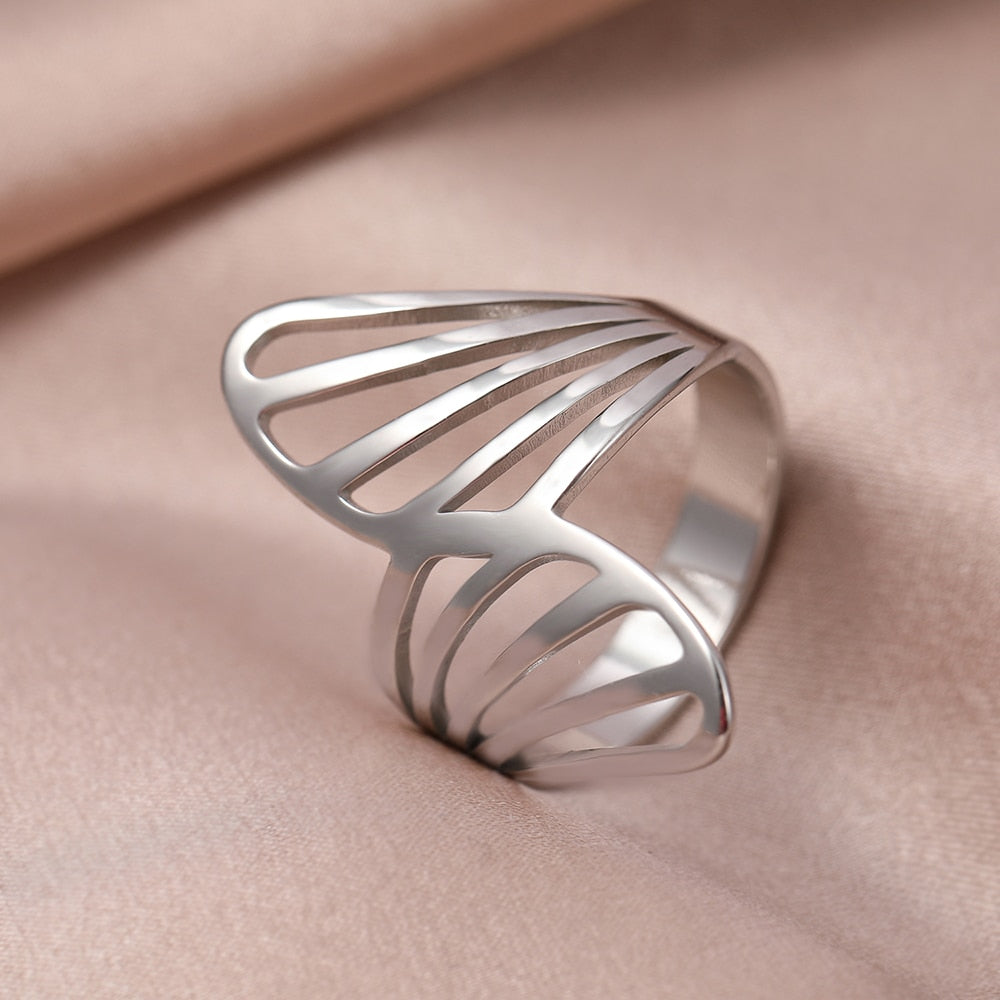 Stainless Steel Ring Geometric Rhombus Antique Ring