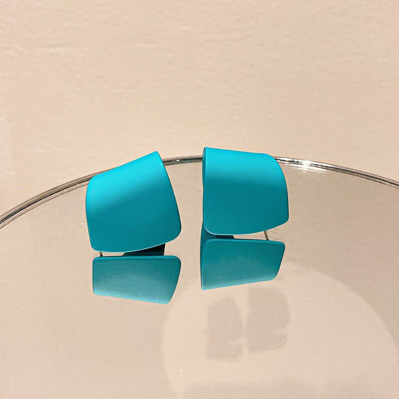 Korean style candy colors C-shaped earrings