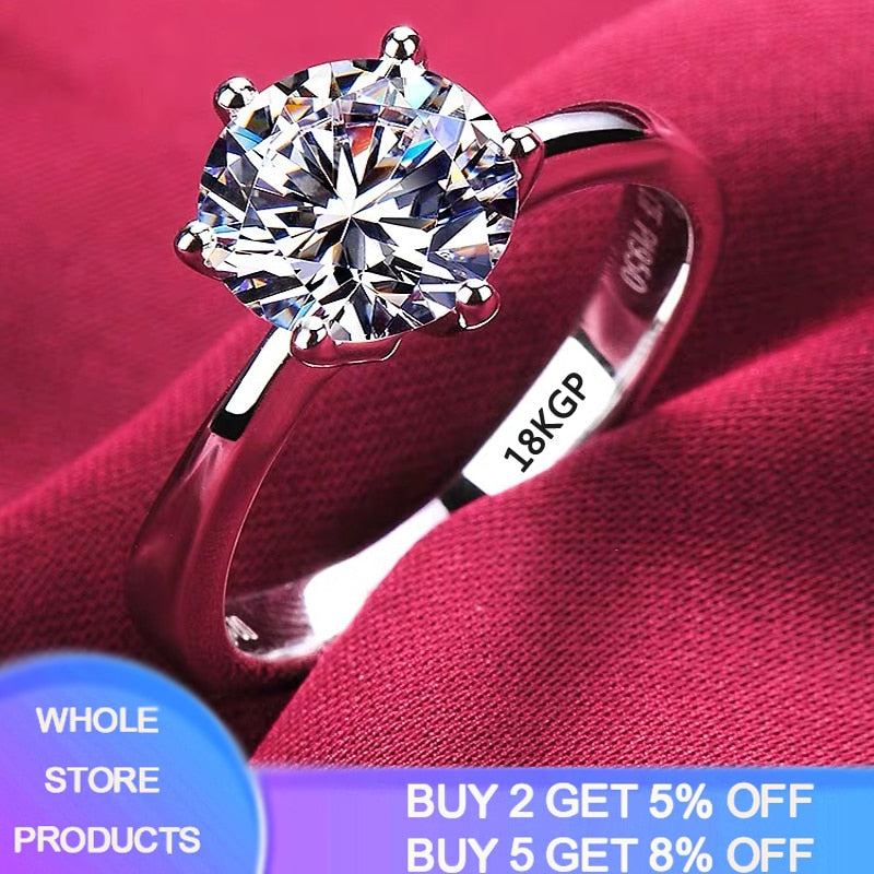 Gold Color Tibetan Silver Round 8mm 2ct Cubic Zircon Ring