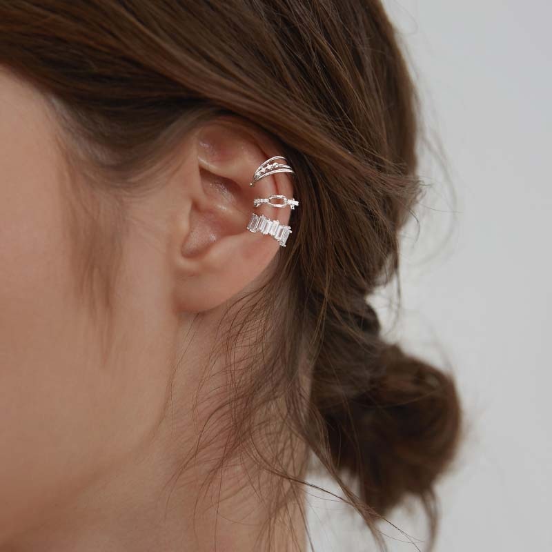 1 pcs Charming Line Zircon Clip Earrings Without Piercing