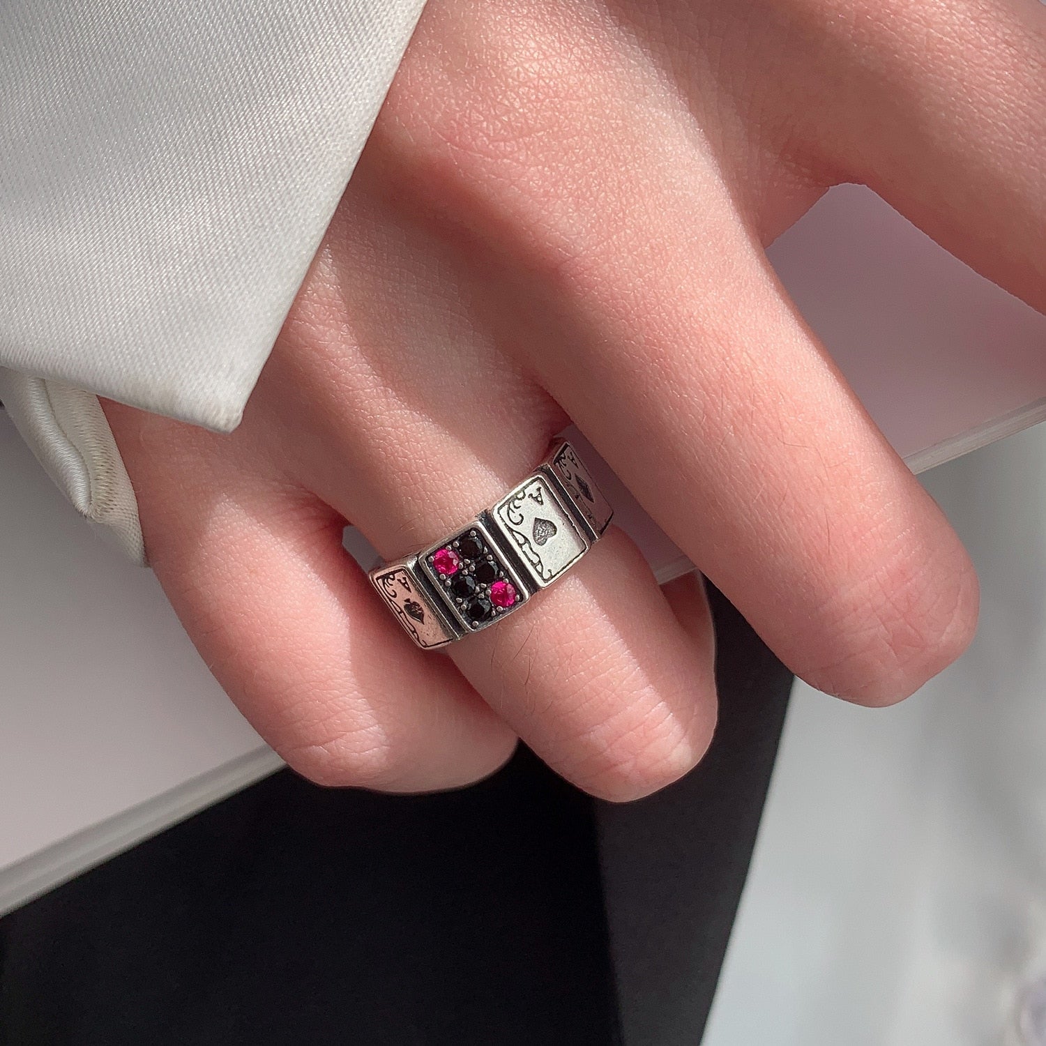 XIYANIKE 2022 New Design Playing Cards Open Cuff Finger Ring