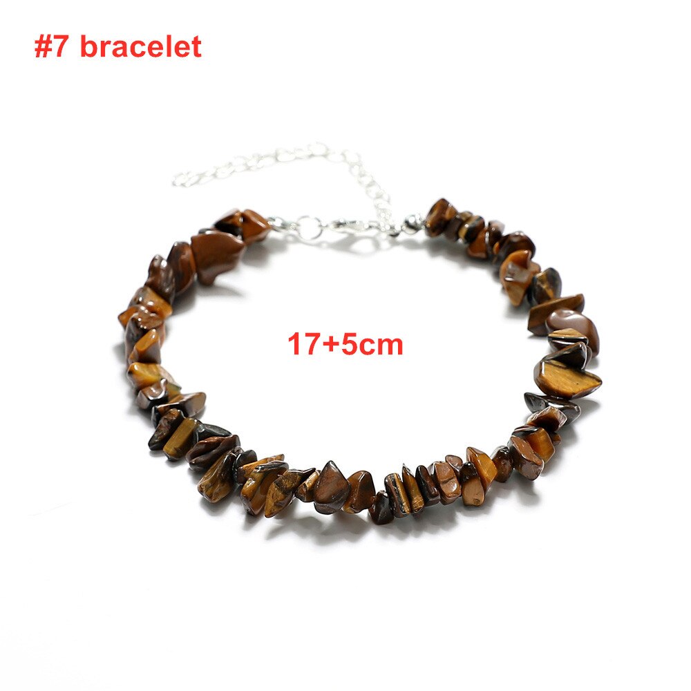 Colorful Natural Stones Choker Bohemia Gravel Beaded Grunge Necklace