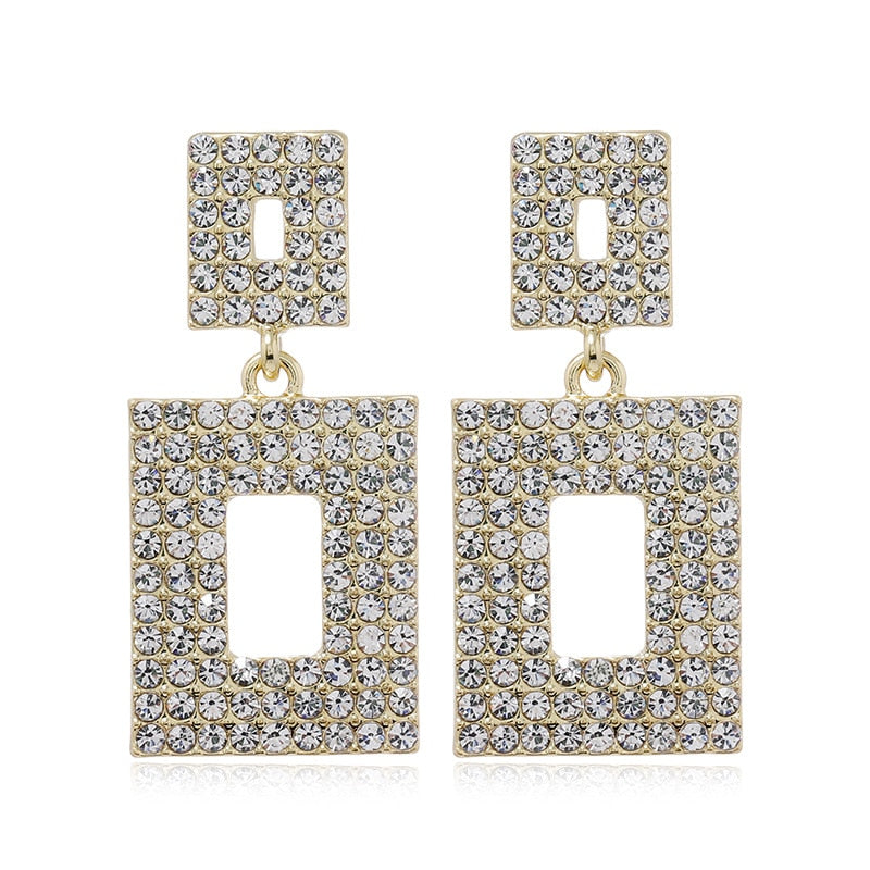 Luxury Rhinestone Crystal Long Tassel Drop Dangling Earrings