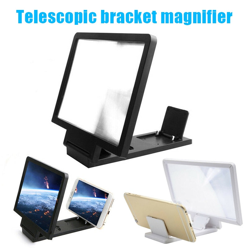 3d Hd Screen Amplifier Folding Mobile Phone Video Screen Amplifier Magnifying Glass Stand Bracket Enlarge Stand Eyes Protection