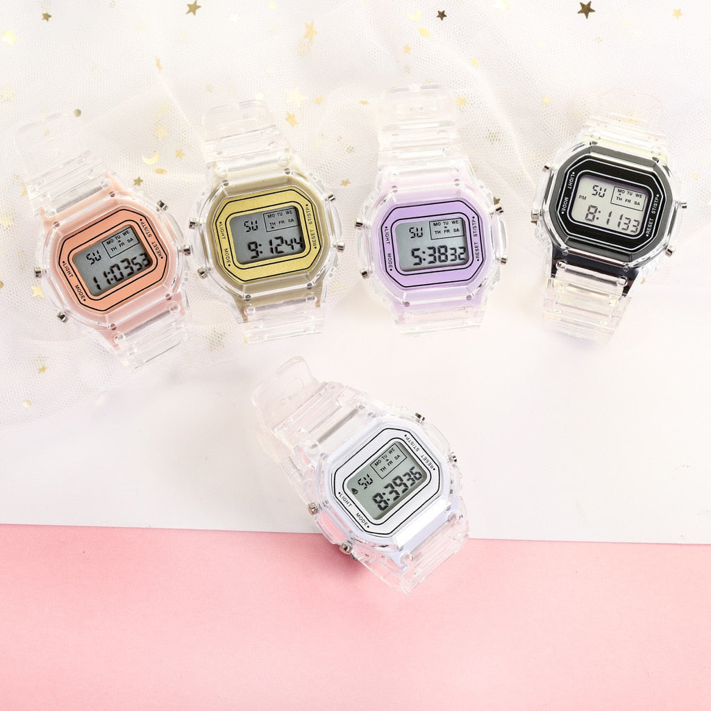 Color Luminous Dial Life Waterproof Multi-function Electronic Watch For Boys And Girls
