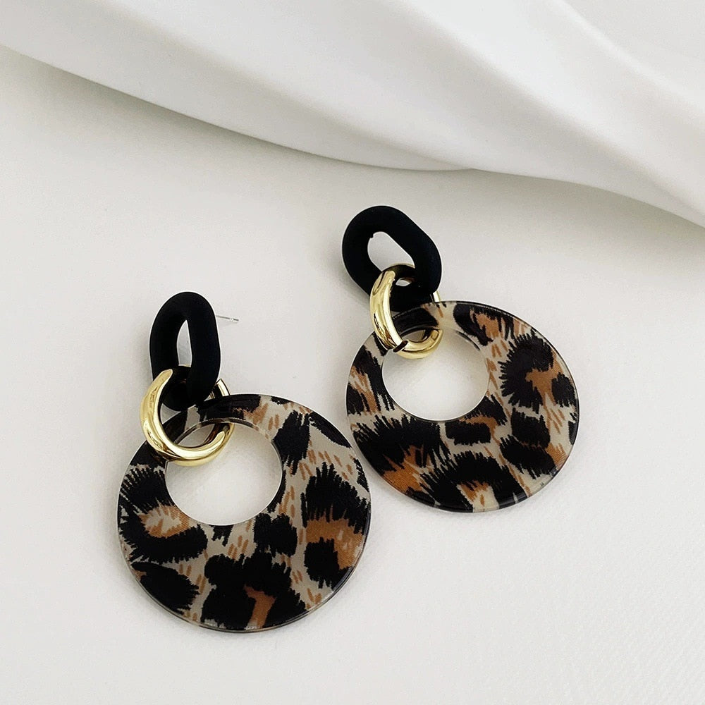 Zebra Pattern Acrylic Earrings