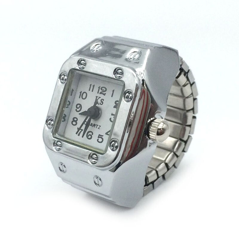 Fashion Couple Watch Ring Round Quartz Stainless Steel