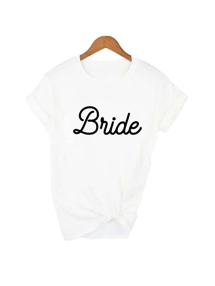 Bride Graphic T-shirt Casual Wedding Female Top