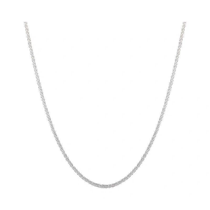 Silver Colour Sparkling Clavicle Chain Choker Necklace