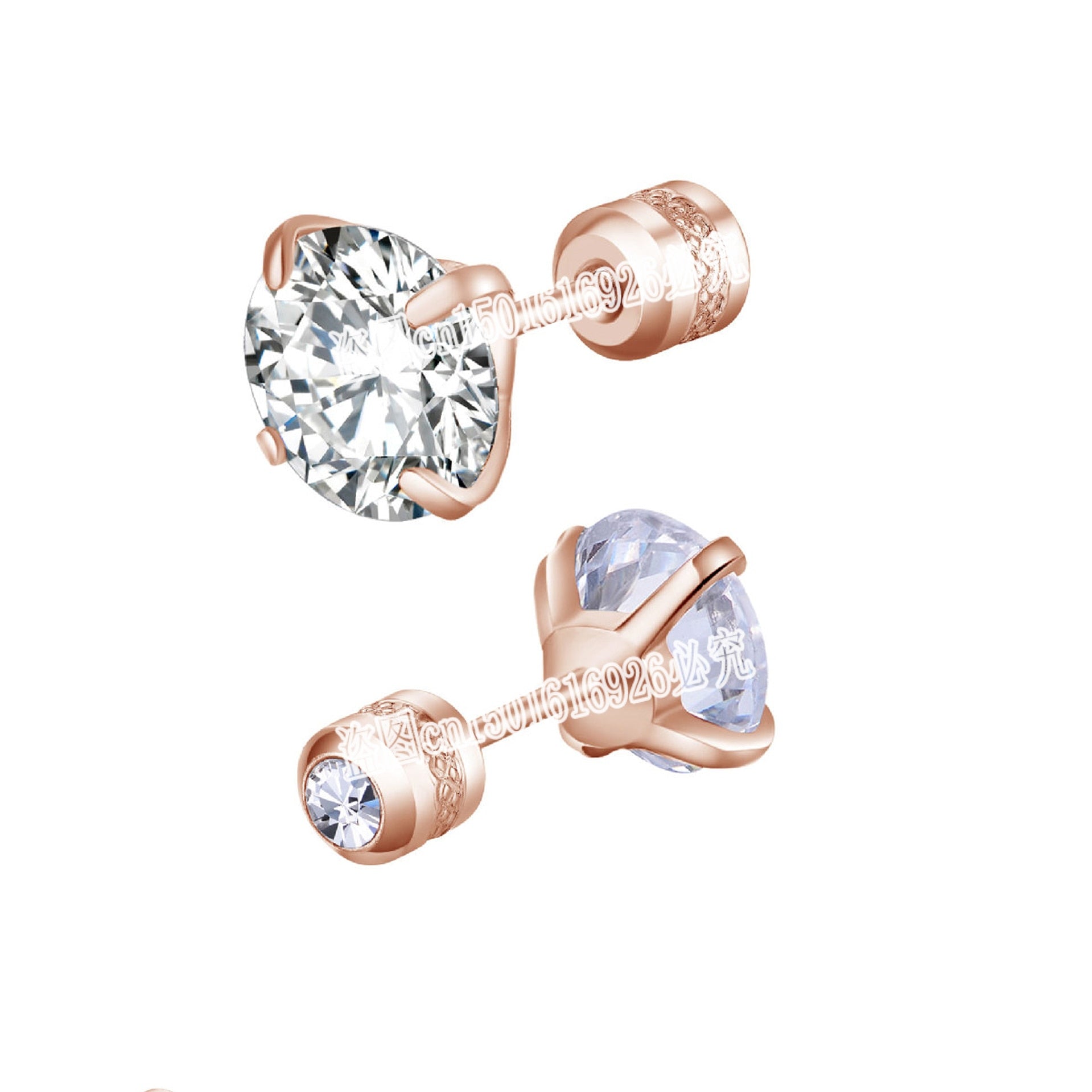 Stainless Steel 4 Color CZ Zircon korean Earrings