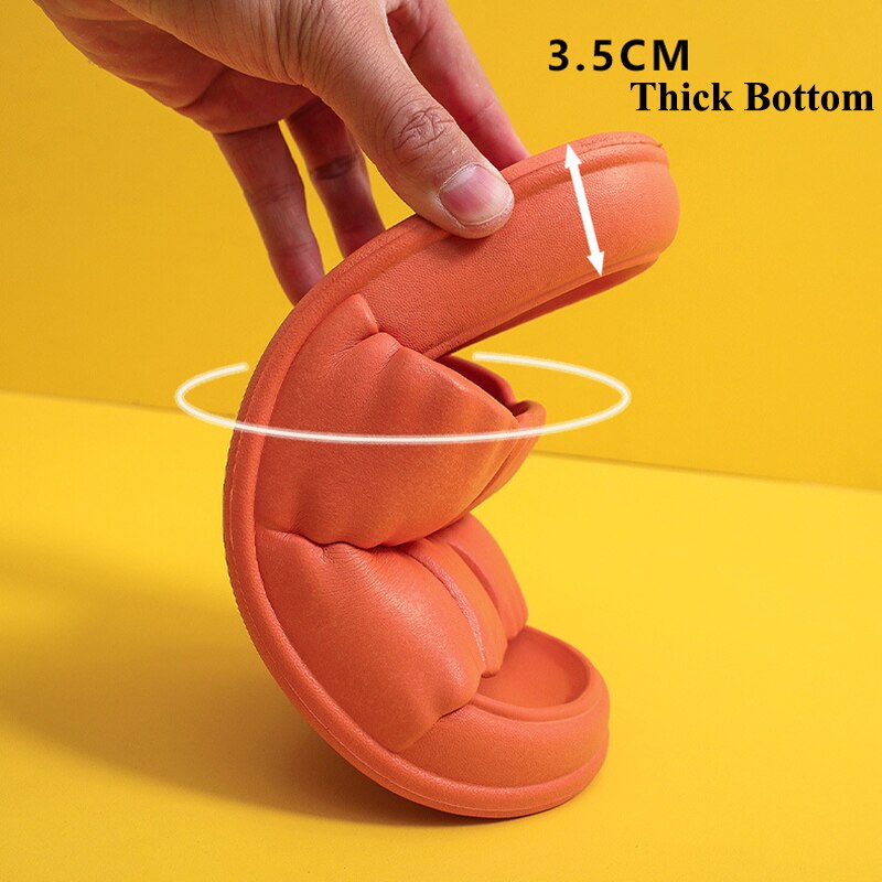 Rimocy Home Soft Sole Cloud Non Slip Platform Slippers