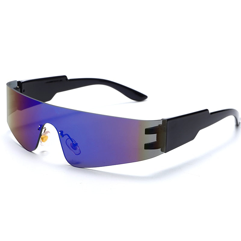 Kardashan Flat Top Shield Fashion Punk Sunglasses Women Y2K Sun Glasses
