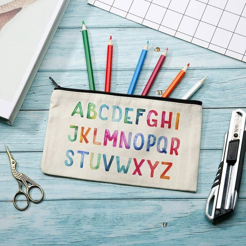 10PCS Canvas Zipper Bags Multifunctional Blank DIY Craft Pouches