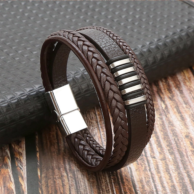 Hot Classic Hand-Woven Leather Bracelet