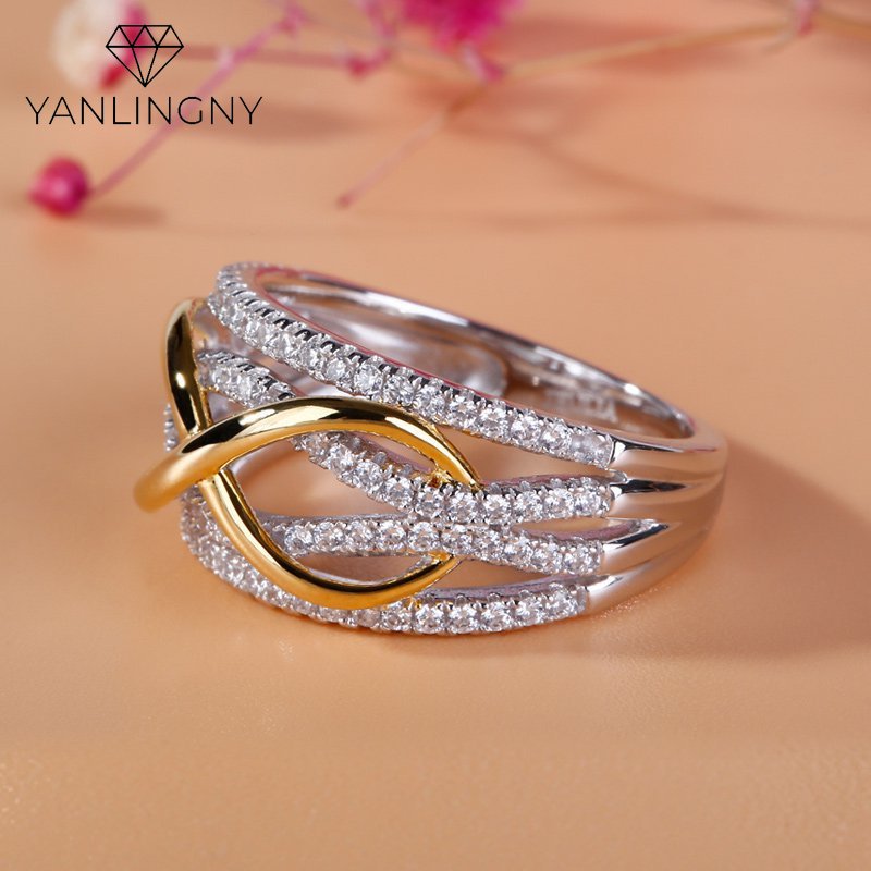 YANLIN Tendy Silver Plated Infinity Love Shining Cubic Zircon Ring