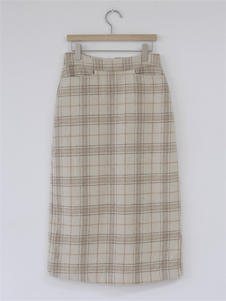 Woolen Women Skirts Maxi Pencil Skirt