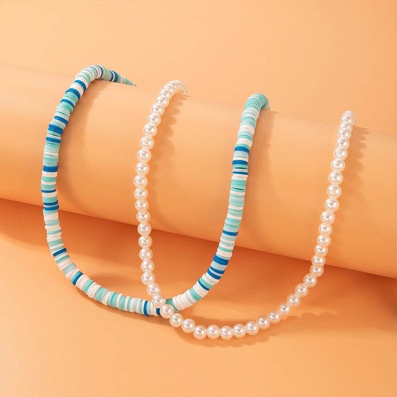 HuaTang Bohemian Green Rhinestone Shell Choker Pendant Necklace