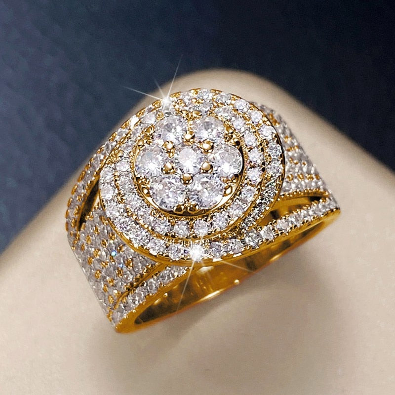 Huitan Brilliant Cubic Zirconia Luxury Ring