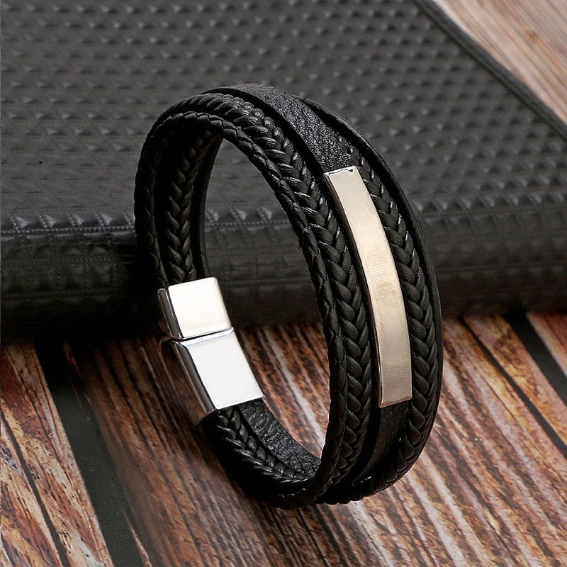 Hot Classic Hand-Woven Leather Bracelet