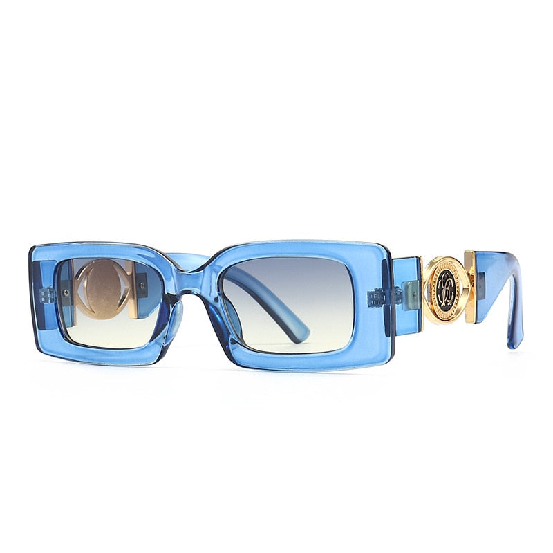 Vintage Fashion Square Luxury Designer Black Sun glasses