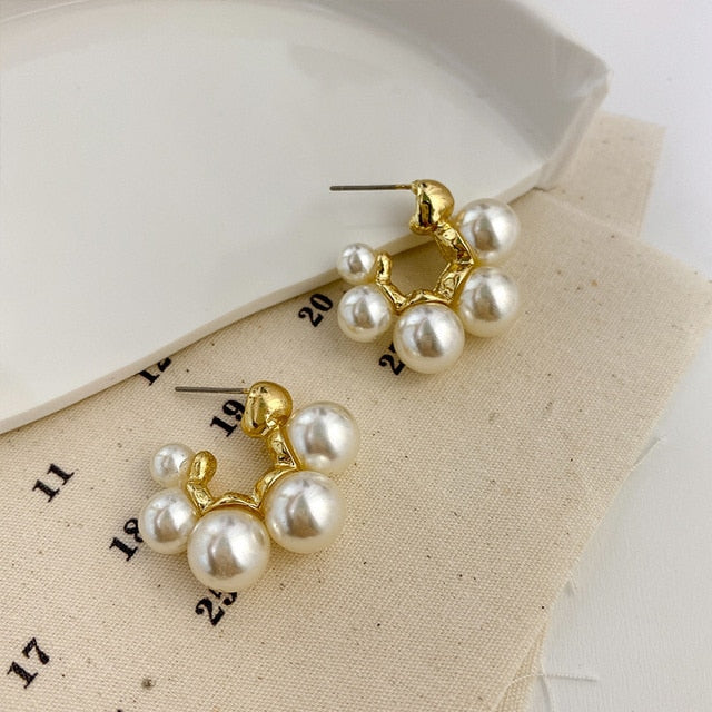 LFashion Full Crystal Simulated Pearl Tassel Drop Earring