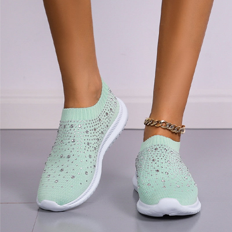 Rimocy Crystal Breathable Mesh Sneaker Shoes for Women