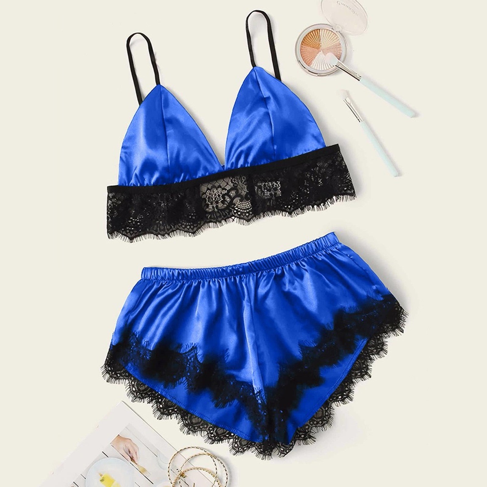 Sleeveless Crop Top Pyjama Home Camisole+shorts