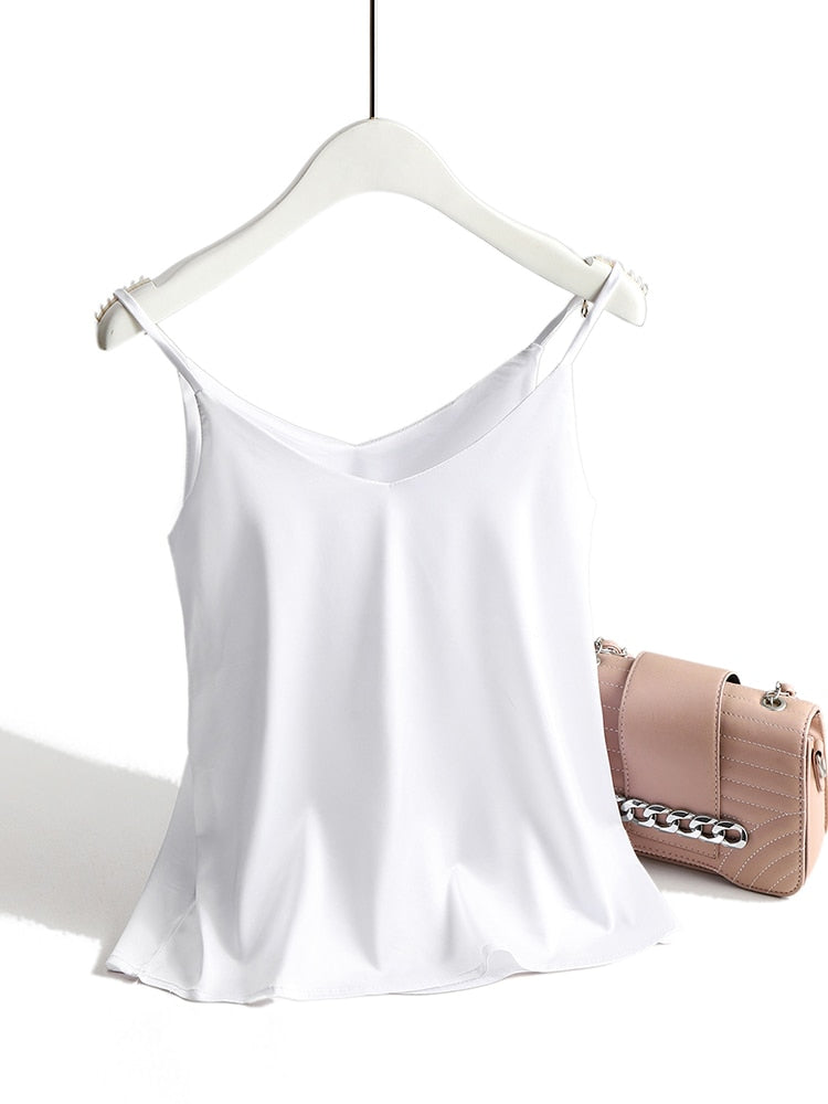 AOSSVIAO Spaghetti Strap Top Women Halter V Neck