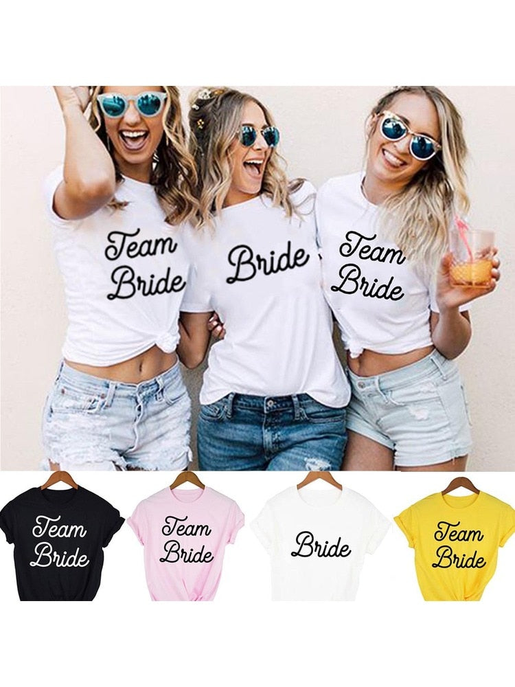 Bride Graphic T-shirt Casual Wedding Female Top