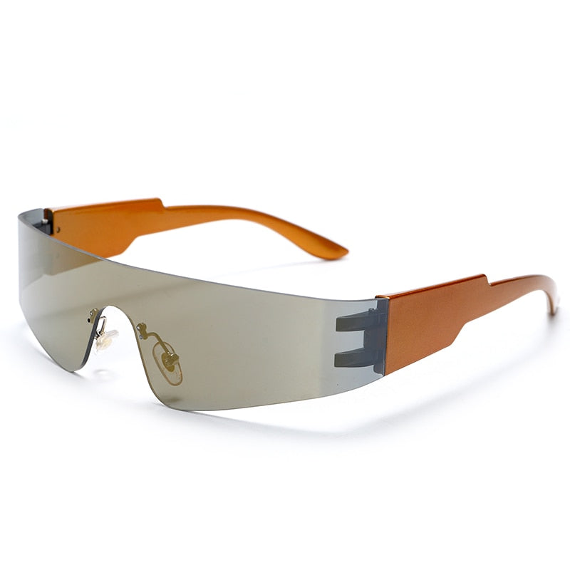 Kardashan Flat Top Shield Fashion Punk Sunglasses Women Y2K Sun Glasses